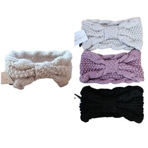 3 Piece Set Headband Women's Hair Wrap Ear Warmer Winter Ivory Tan Black New